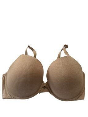 Victoria's Secret 38DD Uplift Semi Demi Bra Solid Beige Padded Underwire #3249